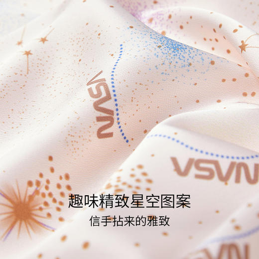 ² 断码清仓【完型NASA联名情侣款睡衣】5种颜色 弹力缎面仿真丝触感不易皱  HM02-CRMM-WXKJ 商品图2