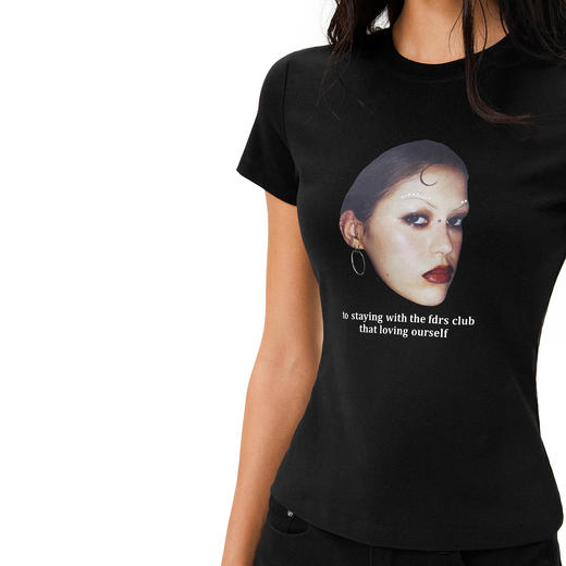 FDR官方店 人像印花美式辣妹短袖T恤女夏季修身显瘦上衣 商品图3