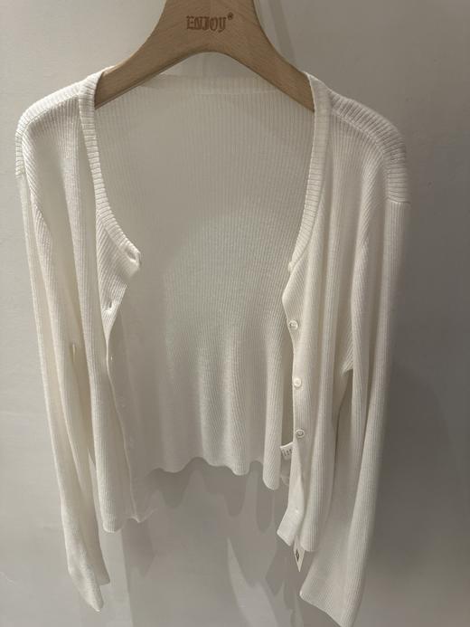 【门店同款】ENJOY春季韩系坑条细针开衫 160995289 商品图5