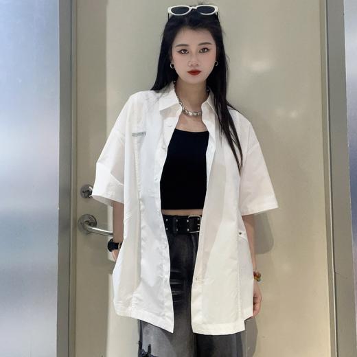 MZ胸前小图标短袖衬衫（白红绿）夏季952010230321 商品图0