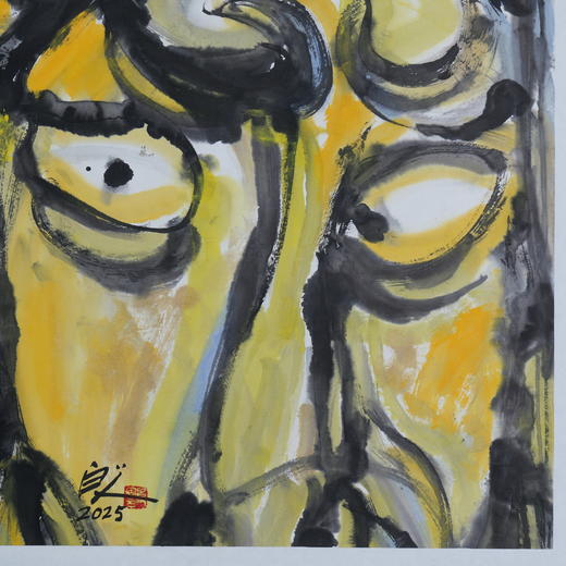 许固令《脸谱之二十四》国画原作53CM*53CM 手绘宣纸脸谱系列斗方作品【GH0503】 商品图3