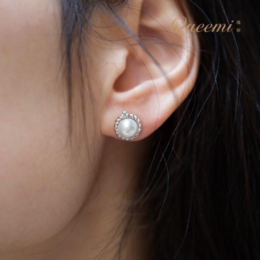 「纯一」18K白珍珠钻耳钉 商品图0