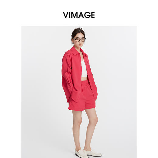 VIMAGE纬漫纪秋季新款高腰显瘦休闲短裤女V2005608 商品图1