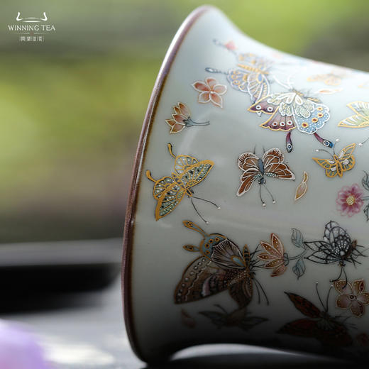 问鼎汝瓷鼎峰柴窑天青竹节杯（翩翩起舞） 商品图2