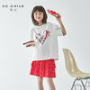 棵初2025夏季新款亲子中大女童爱心印花短袖蝴蝶结纯棉T恤 商品缩略图0