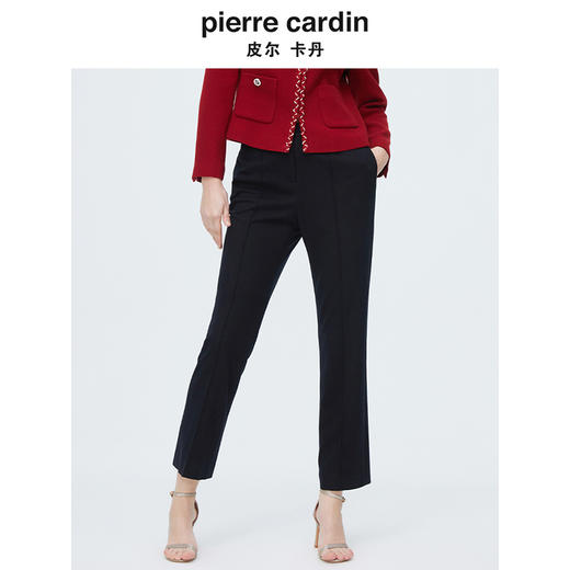 皮尔卡丹女装春季新款干练利落百搭直筒裤P4103T4022B0 商品图3