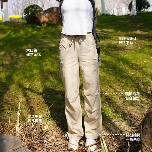 纳趣户外轻薄工装速干裤25春夏弹力运动裤快干直筒徒步登山裤女 商品图4