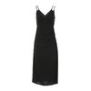 VIMAGE纬漫纪性感简约V领开叉修身黑色显瘦吊带连衣裙秋季新款V2077607 商品缩略图5