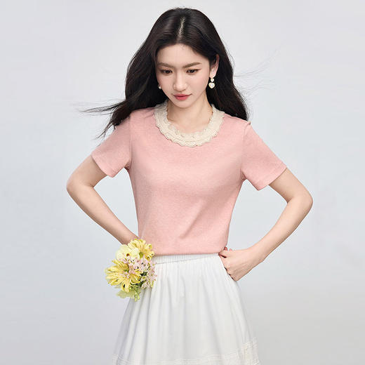 熙世界法式花边刺绣白色半身裙女夏季2025新款高腰A字半裙中长裙 商品图3