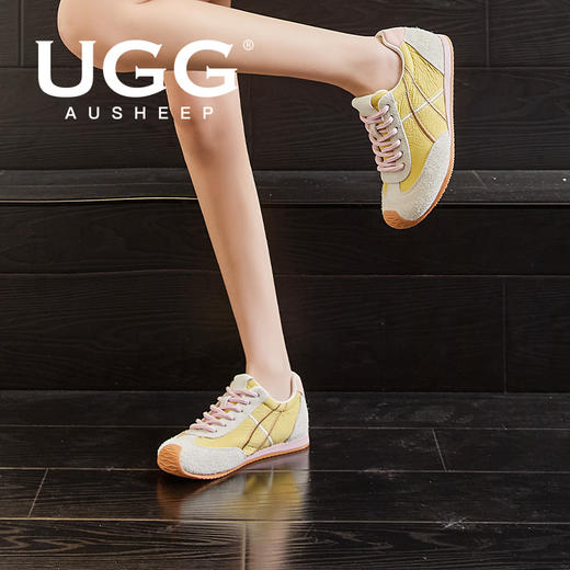 澳洲UGG拼接真皮女鞋百搭德训鞋 商品图7
