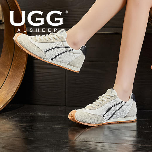 澳洲UGG拼接真皮女鞋百搭德训鞋 商品图2