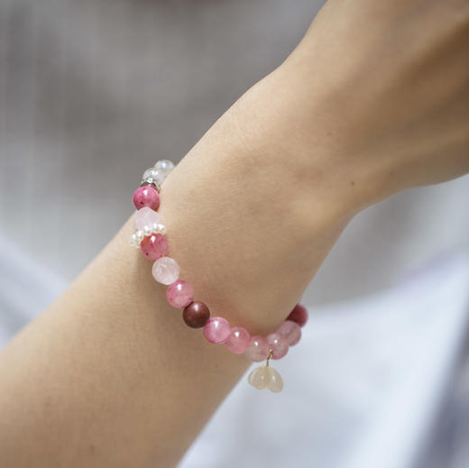 「玫瑰荔枝」花园手串（单圈）｜指尖轻捻，馥郁自来 商品图1