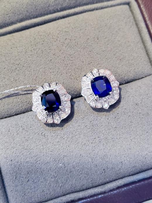 1.99ct刻面蓝宝石耳钉 商品图1