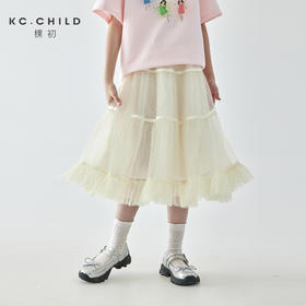 棵初2025夏季新款亲子中大女童网纱半裙蓬蓬裙植绒波点全棉里衬