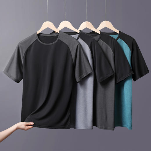 【速干】【DH】大依优型大码短袖T恤圆领加肥加大男士大号透气舒适夏季半袖上衣 商品图6
