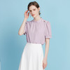 【气质短袖上衣】EITIE爱特爱灯笼袖复古立领衫2025夏季新款B2513620 商品缩略图7