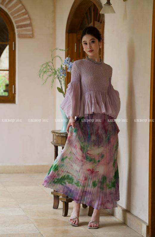 【门店同款】ENJOY夏季风褶衣水墨画鱼尾半裙 162264818 商品图2