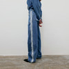 lost in echo2025春夏新款经典解构宽松显瘦茧型条纹阔腿牛仔裤女 商品缩略图0