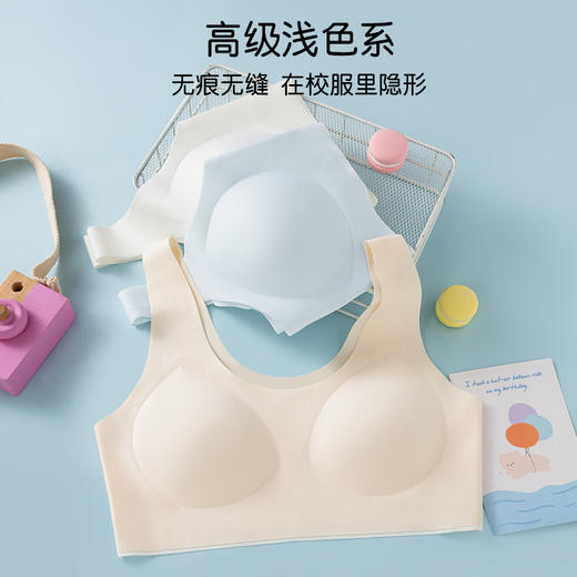 少女内衣文胸 （三件装）| 小沐佳桐 初高中生青春发育期 少女内衣文胸 （三件装） 无痕少女内衣 轻薄裸感舒适 商品图6