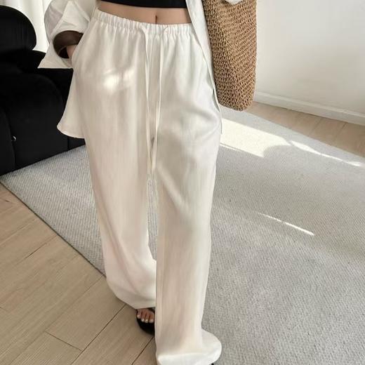 【SRG 女士休闲亚麻长裤】100%亚麻 慵懒简洁的设计 松紧腰配抽绳 立体裁剪弧形版型 商品图3