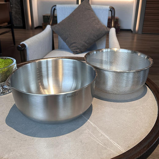 【德国贵族体验沥水篮】316不锈钢沥水篮洗菜盆双层厨房漏盆水果盆滤水淘米篮 商品图2