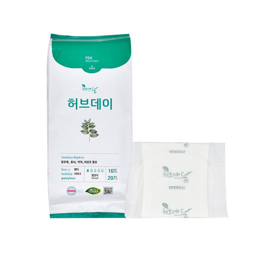 【韩品溯源】【3包/5包/8包】赫勃蝶鱼腥草卫生巾 A-4112 商品图1