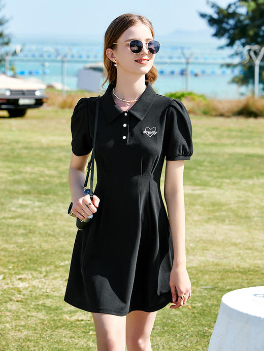 【百图lulu定制】【减龄心机POLO裙】小个子显高 修身显瘦polo领通勤 减龄短袖连衣裙 商品图4