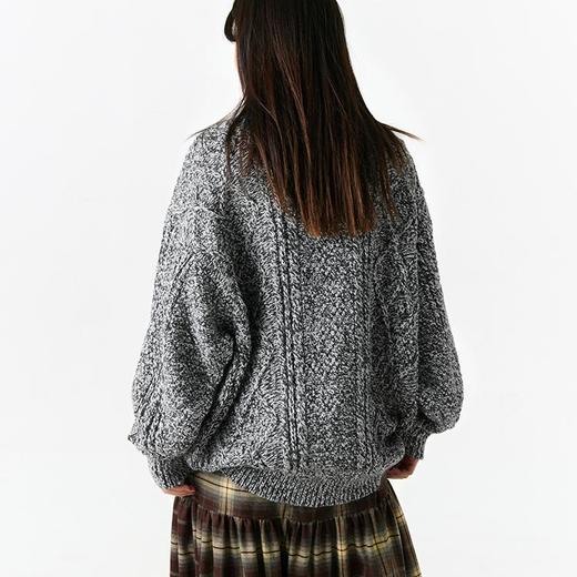 CryingCenter 重磅花灰绞花针织开衫 哭喊中心 商品图1