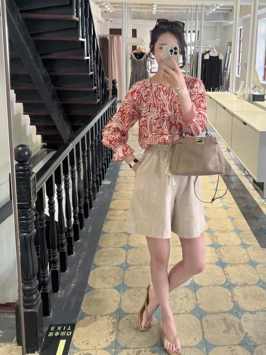 生活闪闪发光 | 夏日首选短裤 天然棉麻交织舒适面料 亚麻色 商品图2