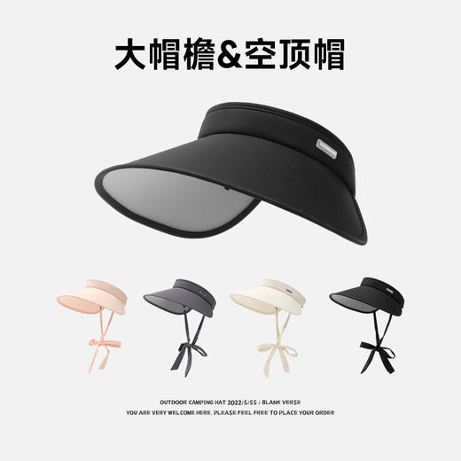 【2025新款】夏季新款UV变色板冰丝大帽檐防晒帽遮阳户外骑行空顶纯色空顶帽潮 商品图2