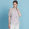 EITIE爱特爱优雅印花透气收褶立领宽松显瘦罩衫上衣夏季新款B2513614 商品缩略图3