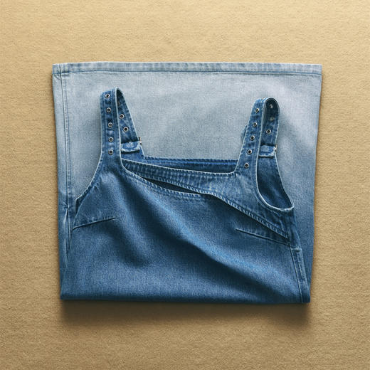 lost in echo2025春夏新款镂空吊带渐变牛仔中长款连衣裙A字裙女 商品图2