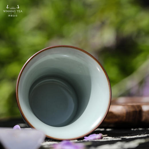 问鼎汝瓷鼎峰柴窑天青竹节杯（翩翩起舞） 商品图1