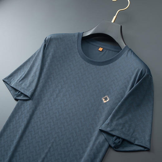 【冰丝】【DWP】大依优型大码短袖T恤圆领体恤加肥加大男士大号透气舒适夏季半袖 商品图2