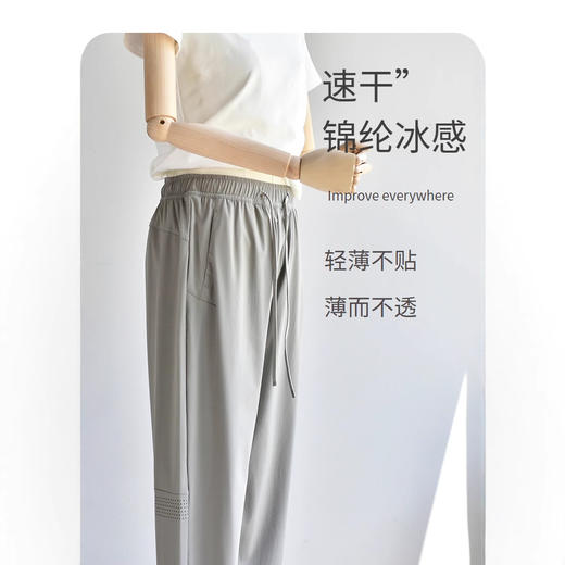 【专柜大牌品质】【王牌奶皮裤】男女同款夏薄锦纶冰感直筒九分防晒透气孔休闲裤 商品图2