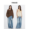 VIMAGE纬漫纪秋季新款复古蓝高腰阔腿长裤牛仔裤V2205802 商品缩略图3