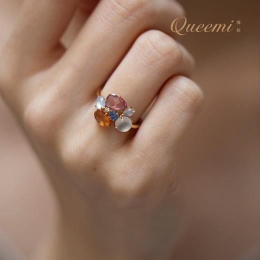 「云霓之望」18K黄白翡翠戒指 商品图0