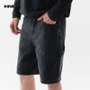 HIM漢崇  复古黑色做旧牛仔短裤男直筒休闲工装五分裤 2026夏 商品缩略图0