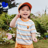 【纯棉条纹T恤】迷你巴拉男女童亲肤不易变形撞色短袖T恤夏 商品缩略图1
