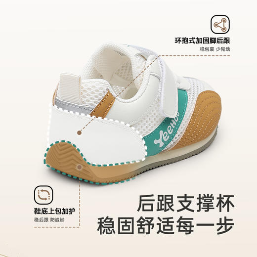 英氏儿童鞋夏季透气婴幼儿网面运动鞋软底防滑稳步鞋男童运动鞋 商品图3