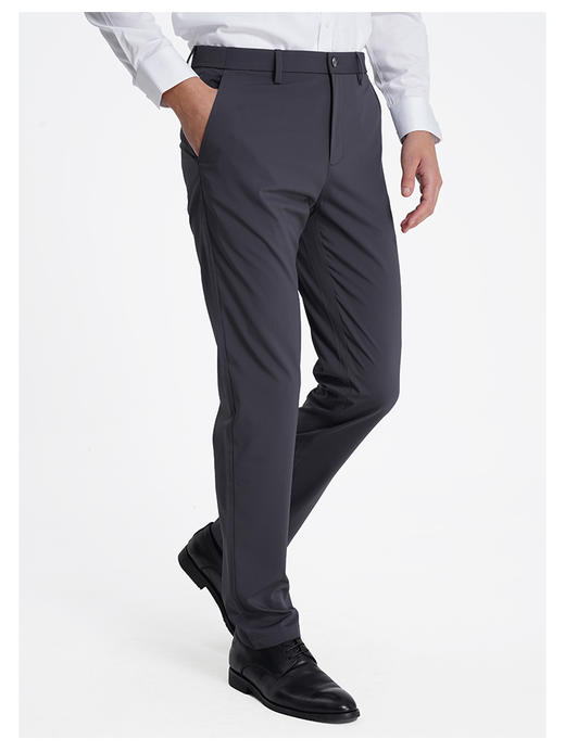 callisto深灰弹力直筒休闲裤 商品图2