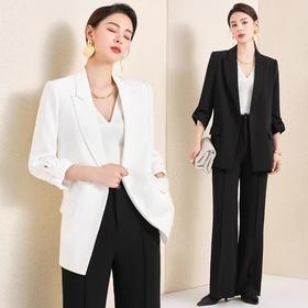 IWY/新款七分袖白色休闲西装外套设计感百搭职业装 ACP0789