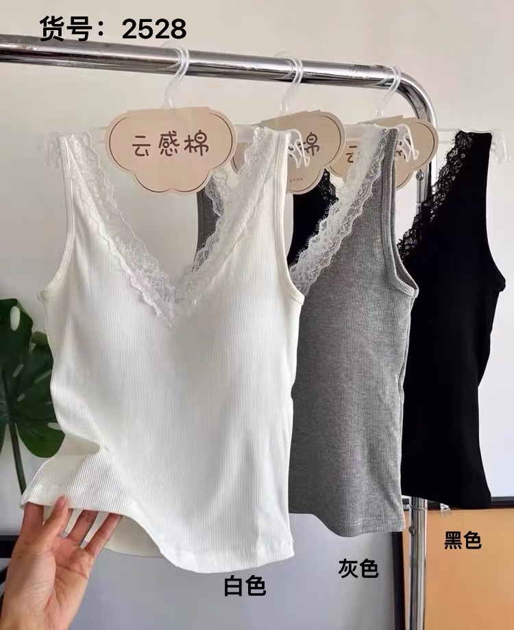 女士精梳棉舒适透气大弹力背心1001/法式蕾丝花边背心2528/大版蕾丝花边背心2533