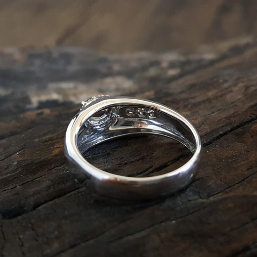 【天然正品】AU750白金镶钻镶天然细腻冰种满绿蛋面翡翠戒指女士现售价：3180！220325AH35 商品图7