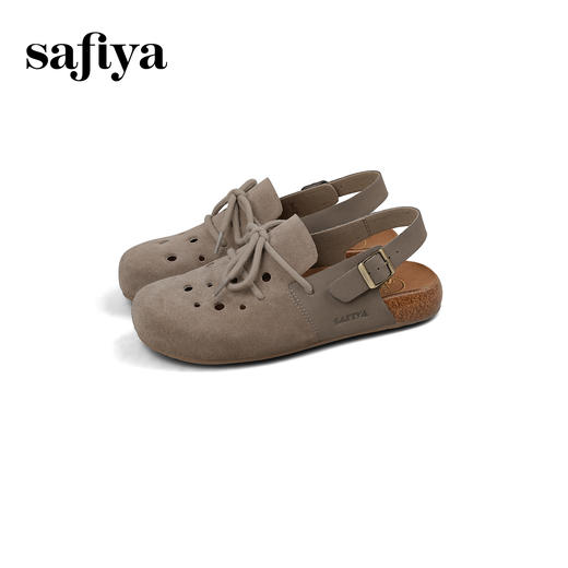 预售7天|Safiya/索菲娅2025新潮绑带洞洞鞋复古休闲百搭透气勃肯凉鞋SFD2115404 商品图6