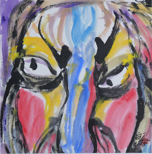 许固令《脸谱之二十二》国画原作53CM*53CM 手绘宣纸脸谱系列斗方作品【GH0501】 商品图1