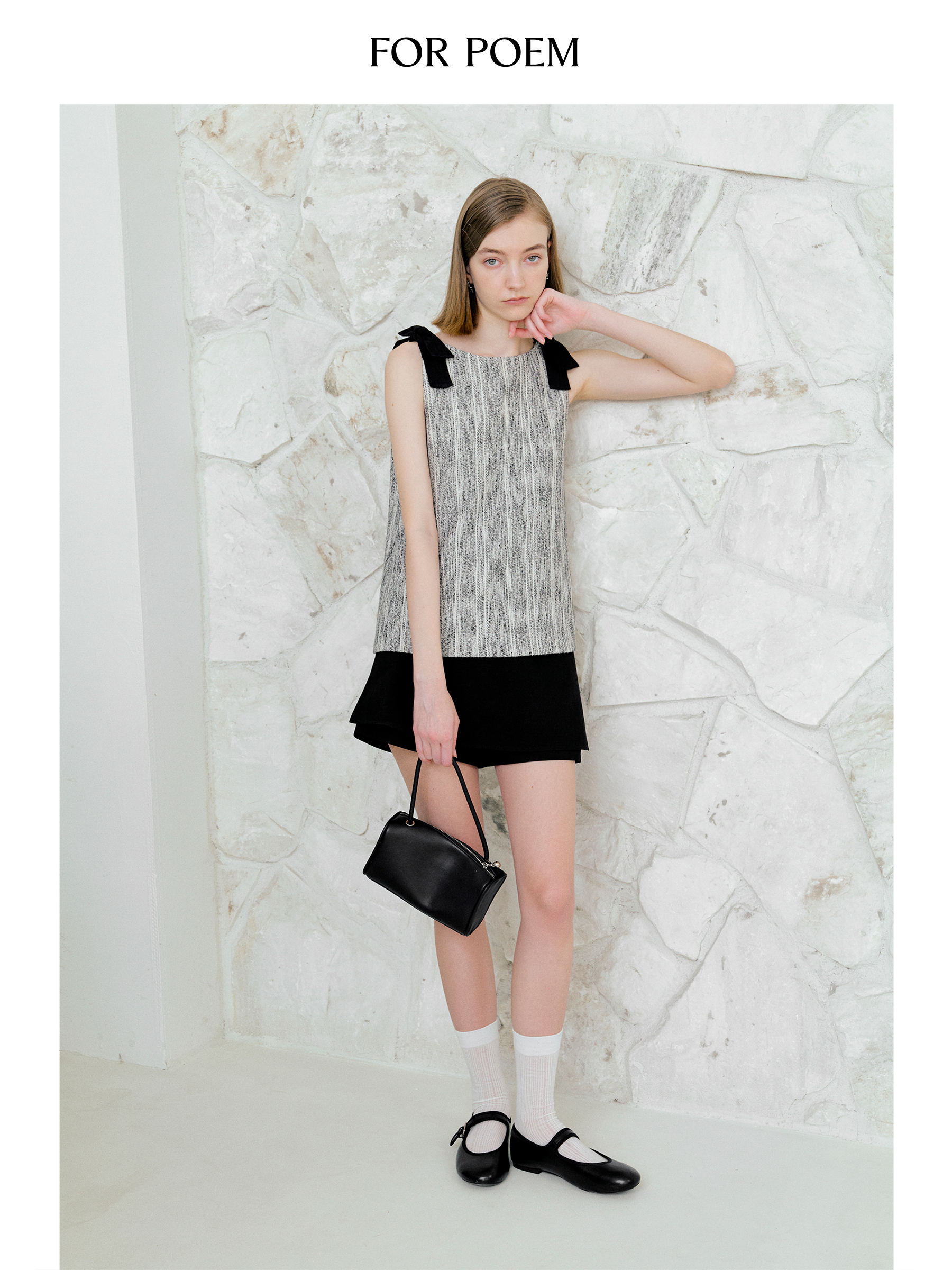 ForPoem 现货 25/SS原创设计百搭简约醋酸裙裤