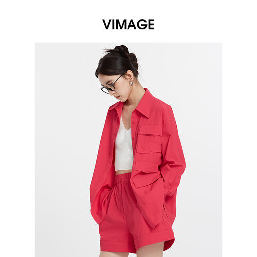 VIMAGE纬漫纪秋季新款宽松舒适百搭休闲外套V2009608 商品图1