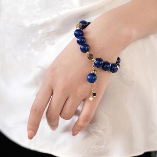 MELI&MOLI |青金石迷你圆球香薰瓶青金石九尾狐沉香珠手串—五行之水 商品图0