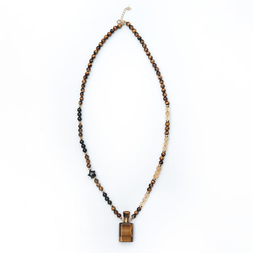 MELI&MOLI |黄虎眼石中号长方吊坠多型设计感珠串项链—五行之土 商品图2